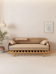Daybed Doğal Ağaç Açılır Koltuk Yataklı