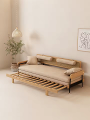 Daybed Doğal Ağaç Açılır Koltuk Yataklı