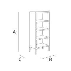 Doğal Kayın Ağacı Kitaplık & Büfe
