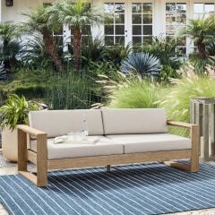 Ahşap Bahçe Balkon ve Teras İkili Koltuk