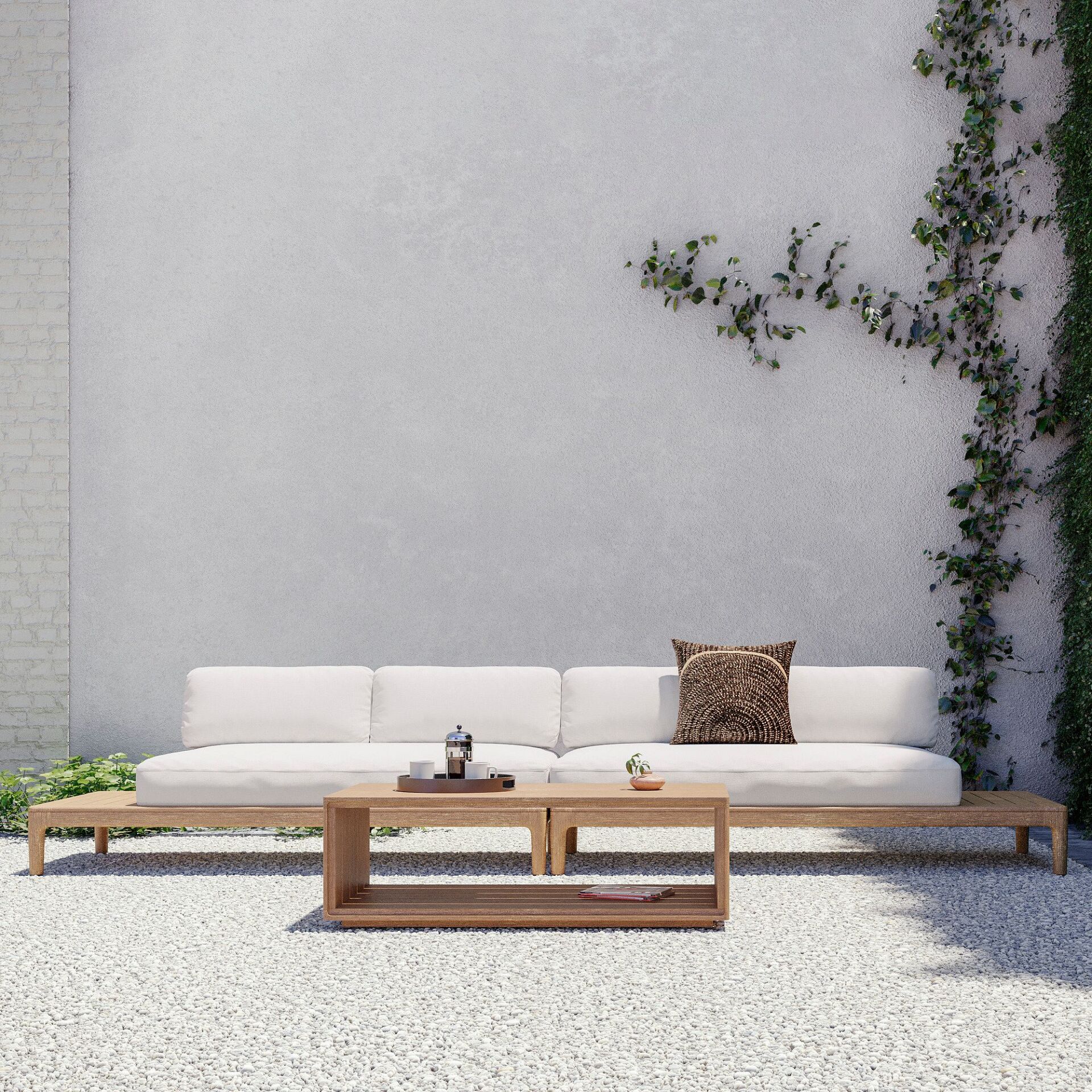 Ahşap Bahçe Balkon ve Teras Büyük Kanape