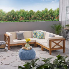 Brava Dış Mekan Ahşap Bahçe ve Balkon Köşe  Takımı Koltuk