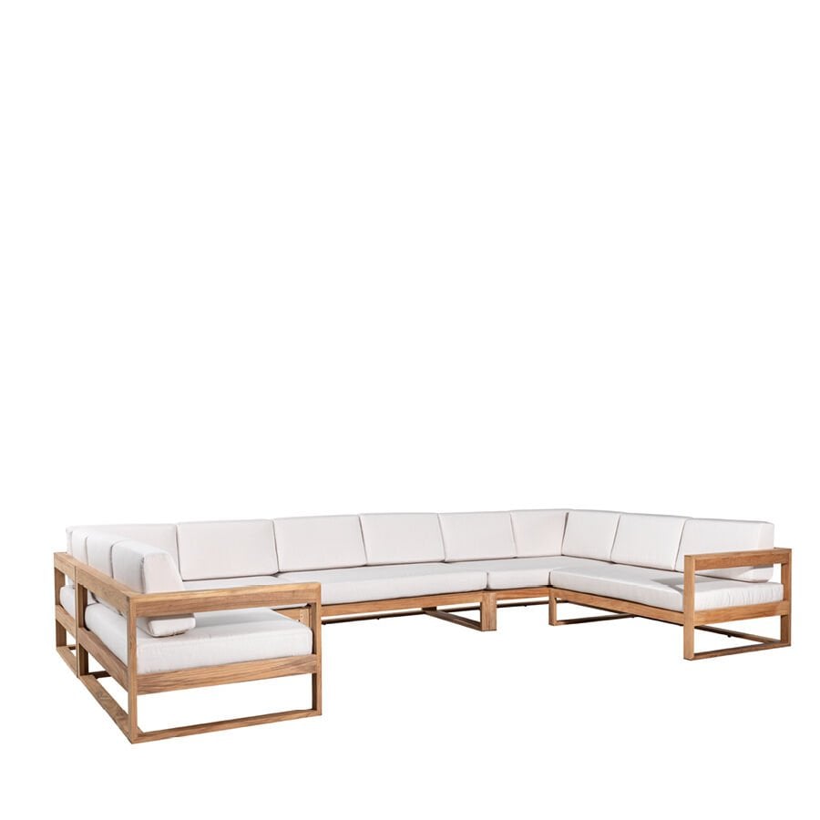 Case Bahçe Mobilyası Modern 12 Kişilik U Köşe Koltuk Takımı Dış Mekan Oturma Grubu